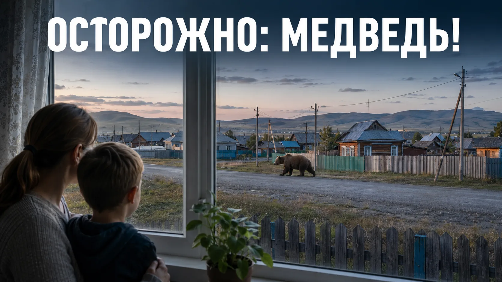 ⚠️ Осторожно: медведь! Не оставляйте детей без присмотра