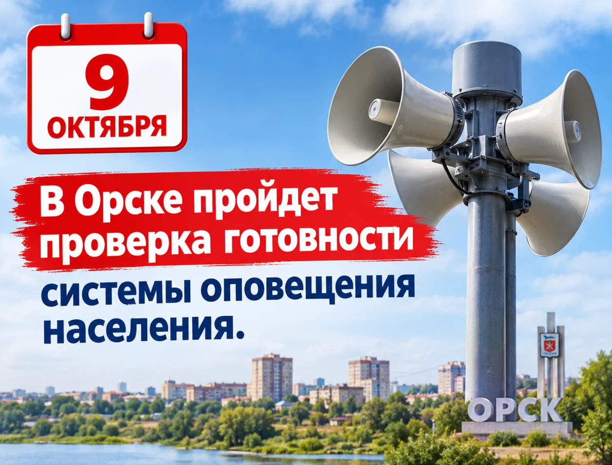 📢 Внимание: в Орске пройдет проверка системы оповещения