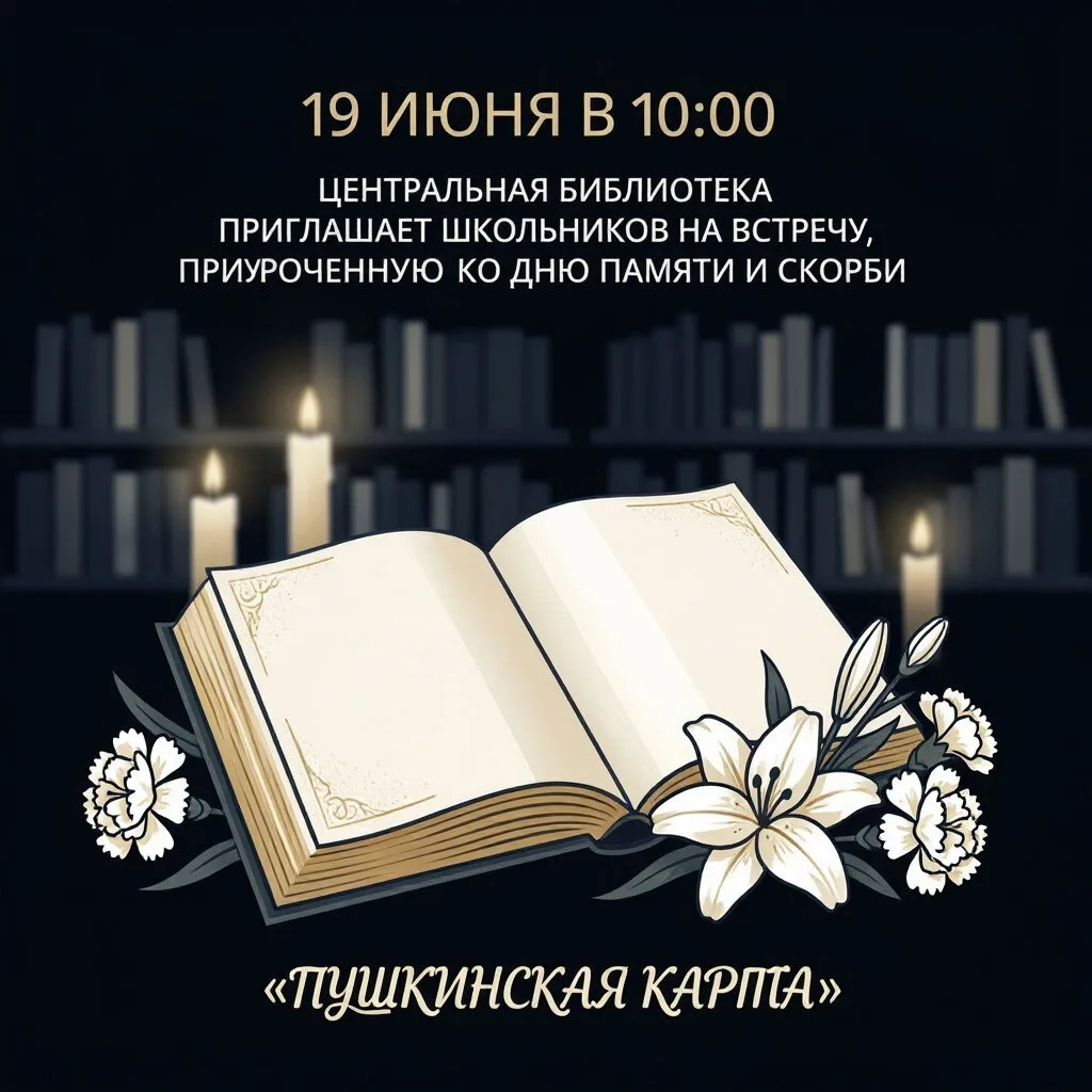 19 июня в 10:00 по «Пушкинской карте» Центральная библиотека приглашает на встречу ко Дню памяти и с
