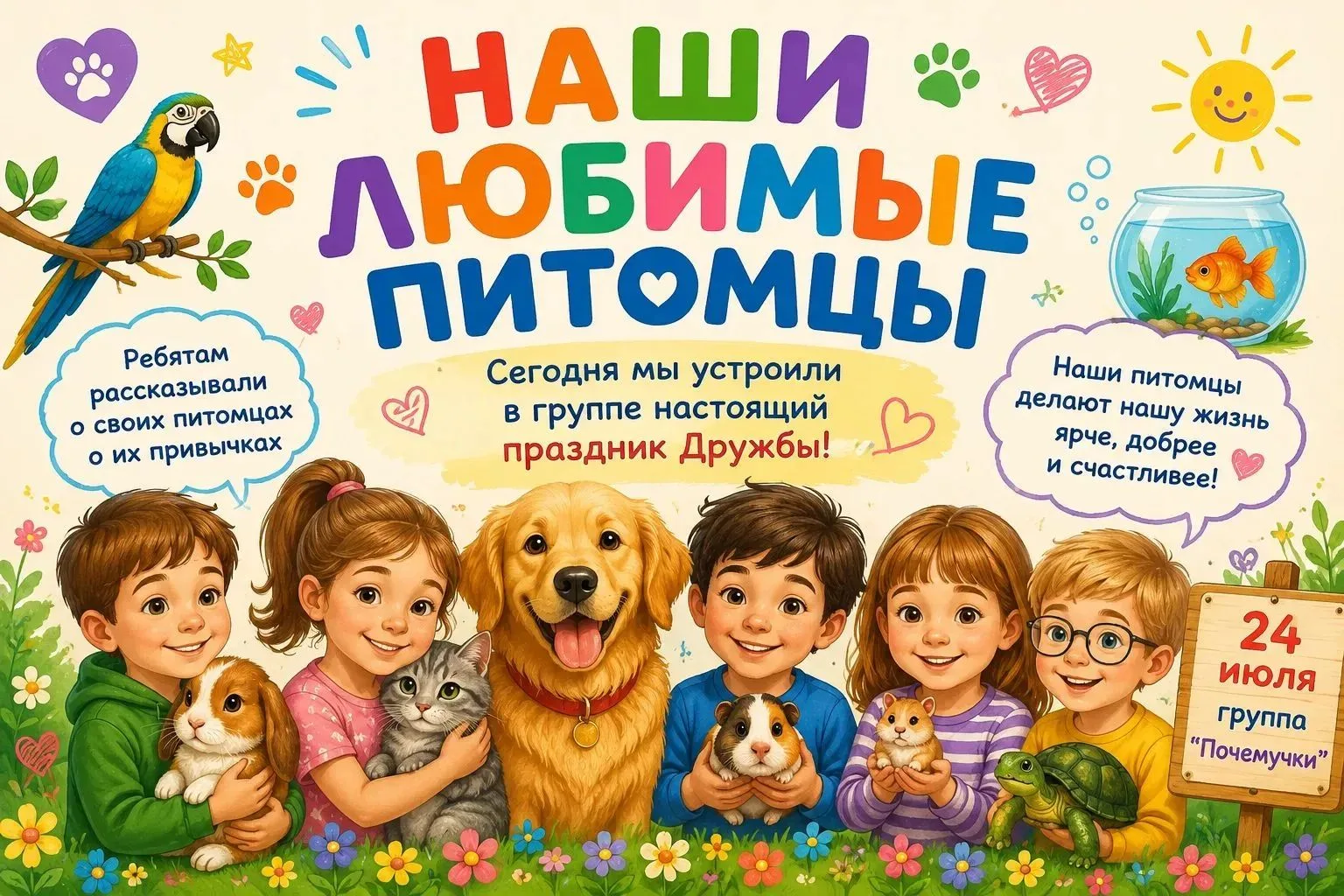 Наши любимые питомцы в «Почемучках»! 🏠✨

Сегодня мы устроили в группе настоящий праздник дружбы. Ре