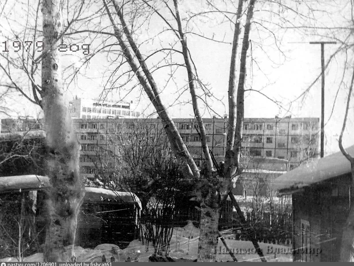 Фото со двор частного дома №27 улицы Интернауиональная пятиэтажный дом №11 а а за ним Д...