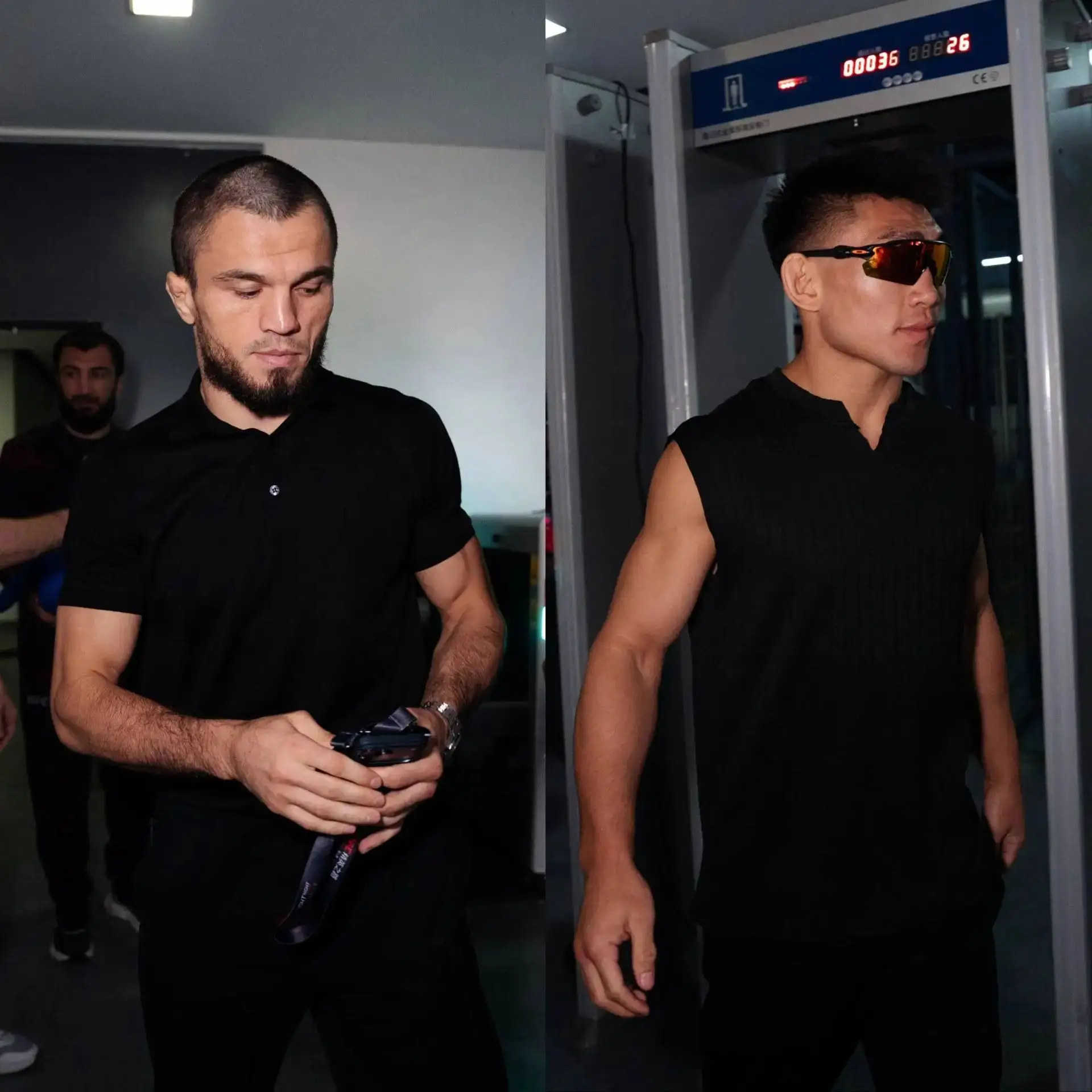 Участники главного поединка #UFC в Китае прибыли на арену.