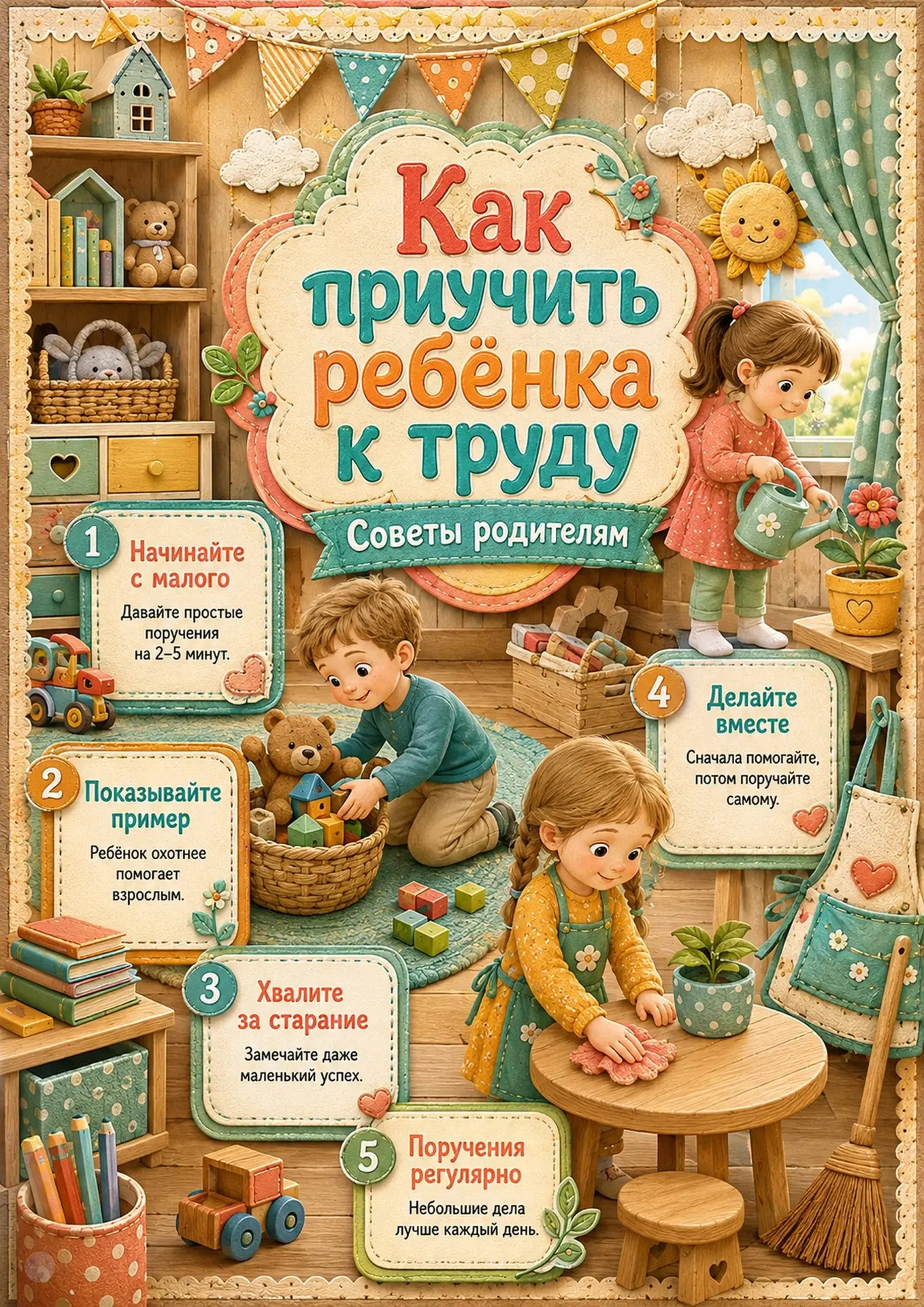 🎉 Как приучить ребёнка к труду: советы для родителей 🎉
