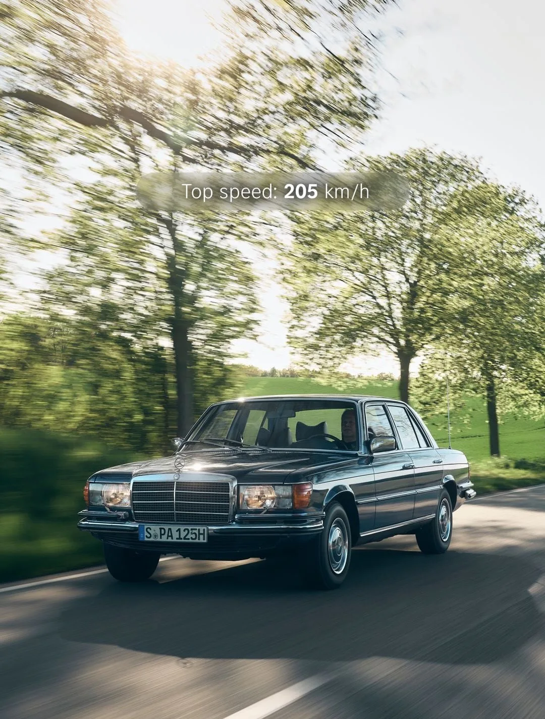 Mercedes‑Benz W116: мощь V8, комфорт S‑класса, стиль эпохи. В 70‑х на нём ездил ваш босс, теперь нас
