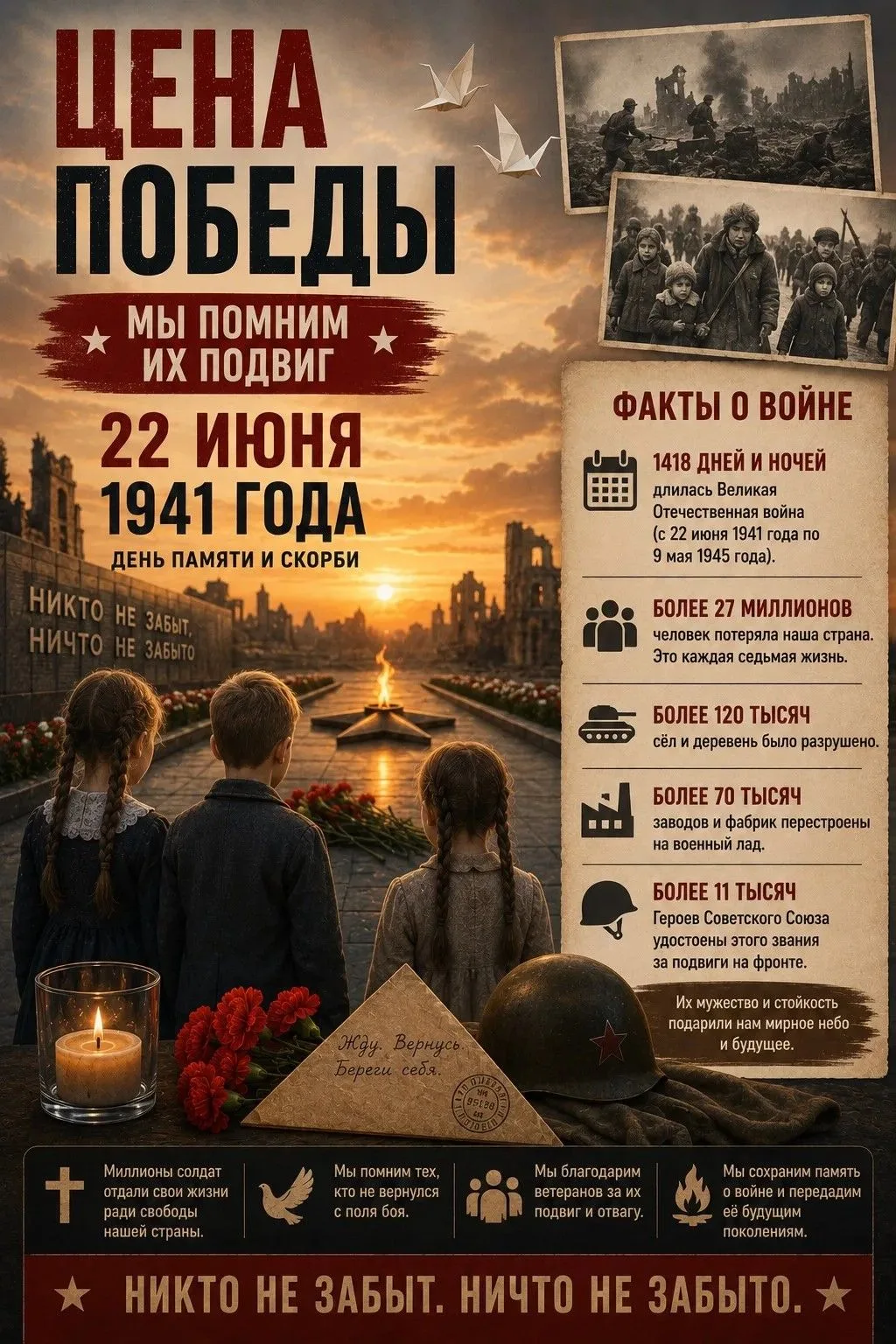 🕯️ 22 июня — День памяти и скорби
Подготовили комплект информационных плакатов, посвящённых началу 