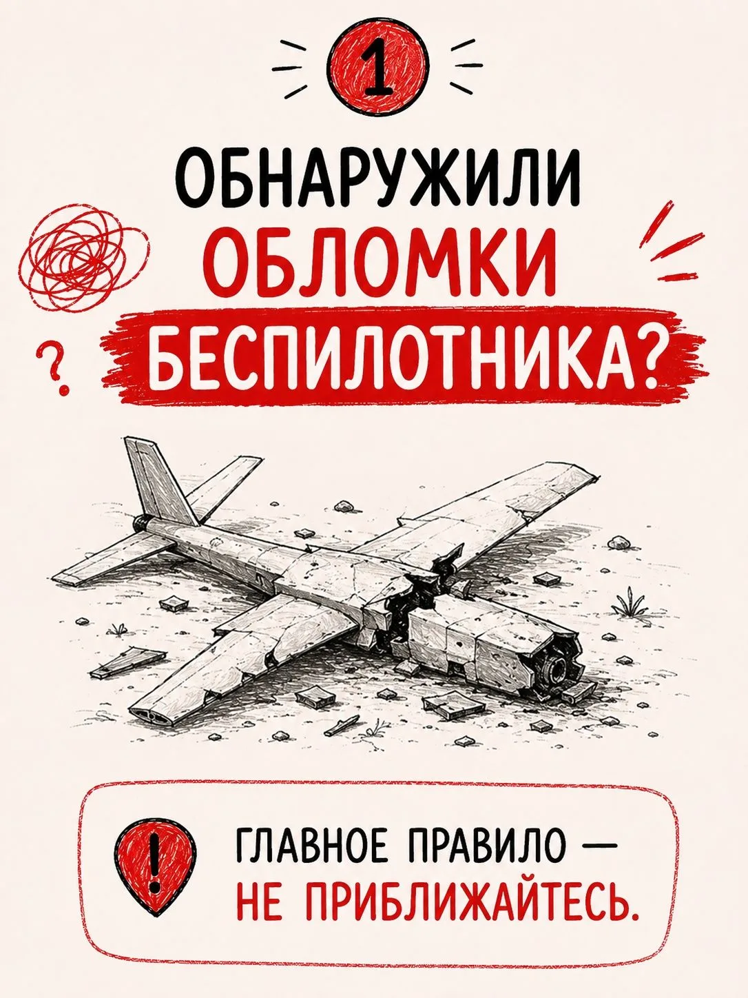 ⚠ Что делать, если рядом с домом найдены фрагменты беспилотника?