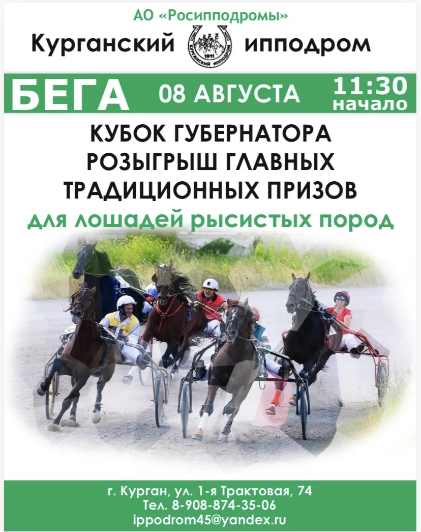 🟢 Проведите выходной день на Курганском ипподроме!