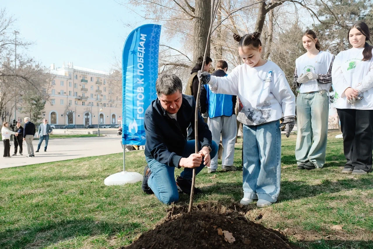 🌳 В Астраханской области Волонтёры Победы провели высадку «Сада памяти»  В этом году международная а