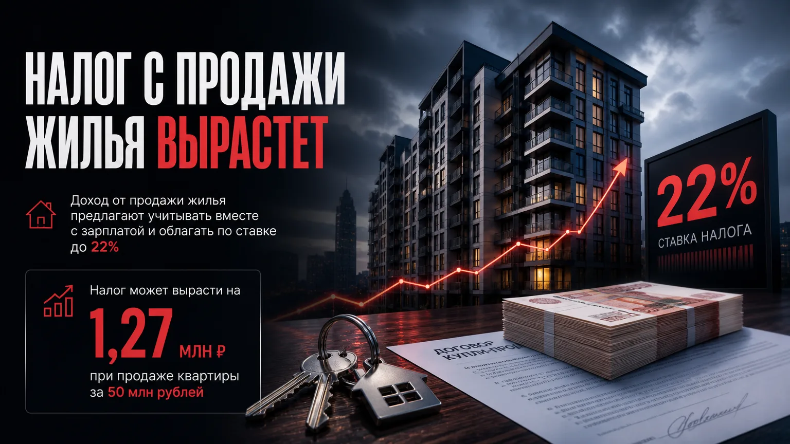 🏠 Минфин предлагает повысить налог с продажи жилья — ставка может достигнуть 22%