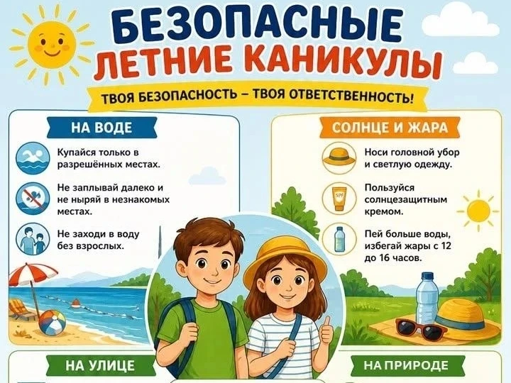 🌊 Лето — время отдыха, но вода ошибок не прощает! ☀

❗Чтобы каникулы запомнились только радостью и 