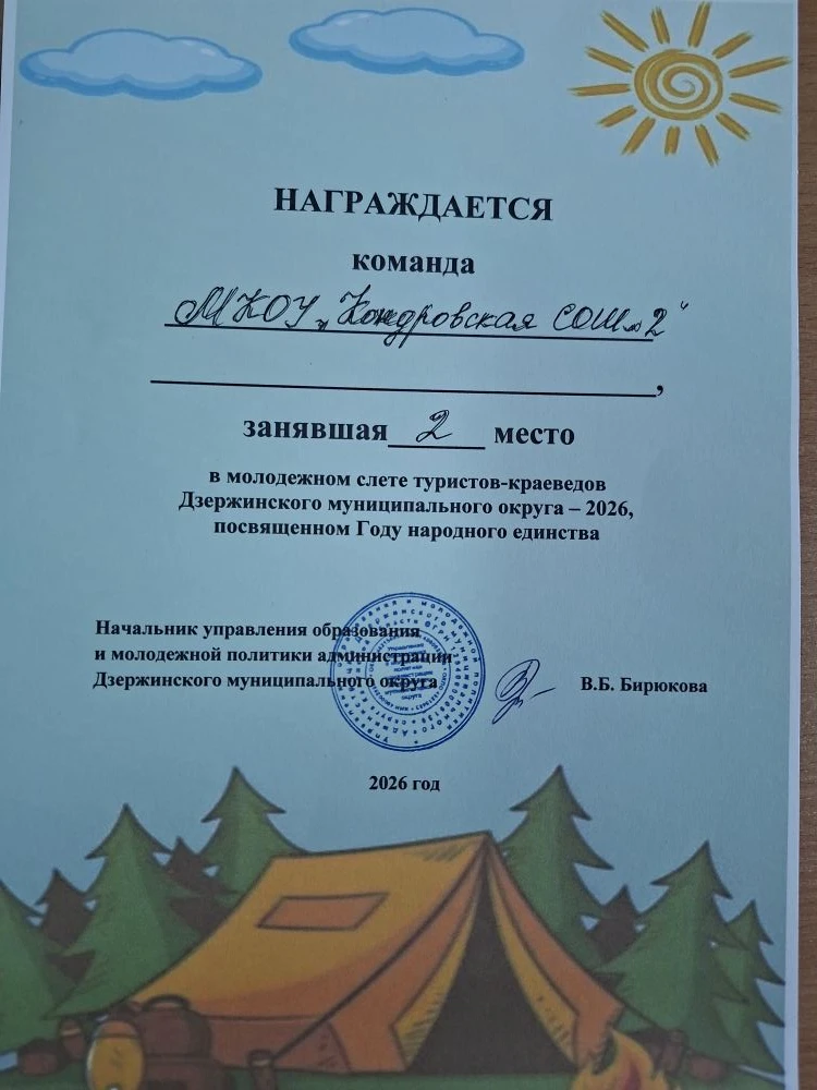 Поздравляем команду "Наследие", занявшую 2 место в районном туристическом слёте. Большое спасибо учи