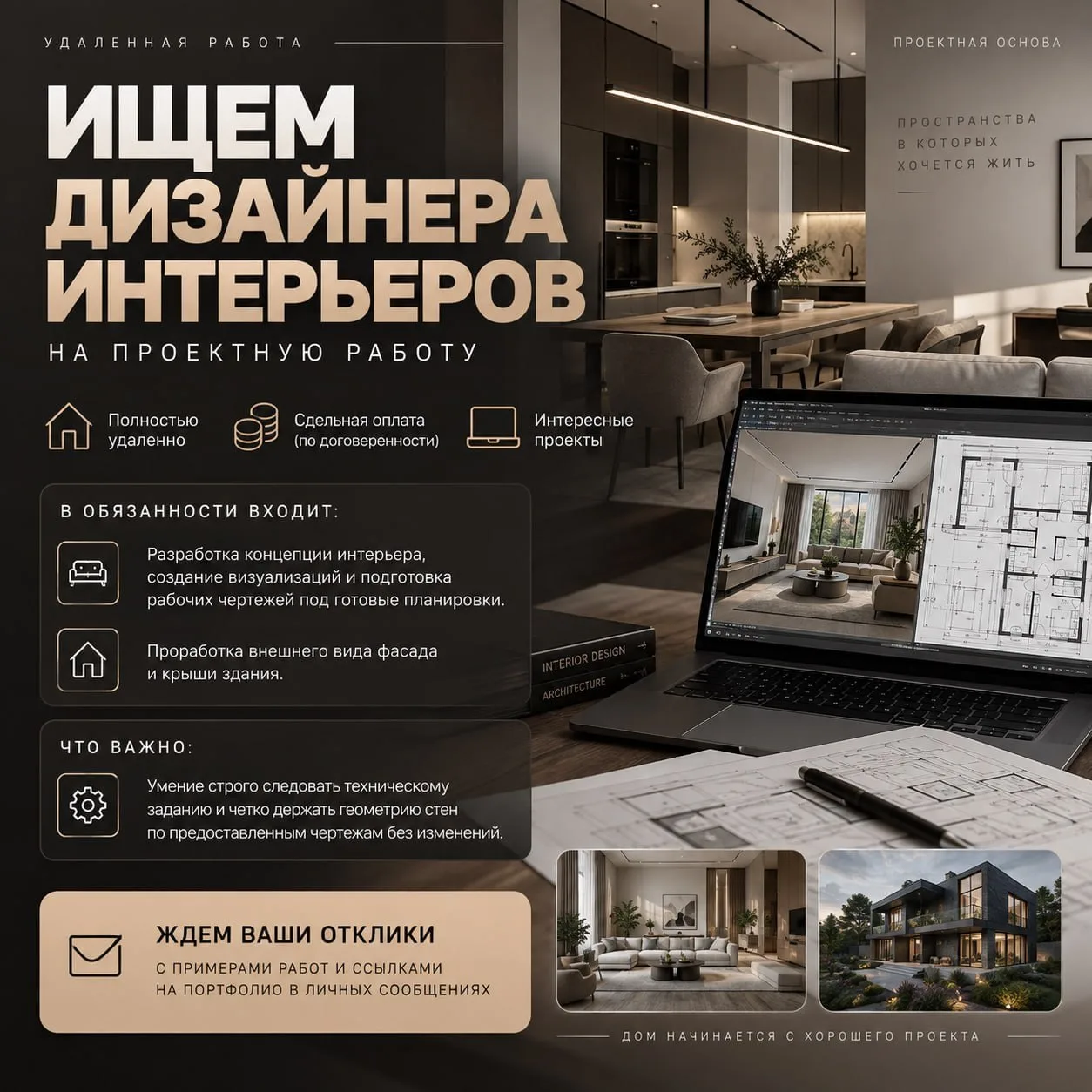 Ищем дизайнера интерьеров на проектную работу