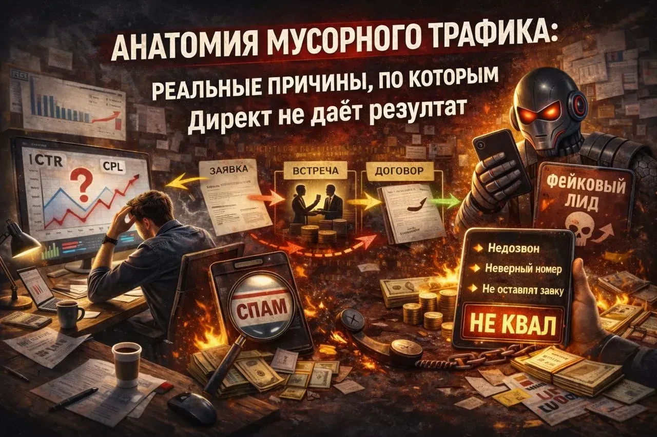 🚀 Анатомия мусорного трафика: реальные причины, по которым Директ не даёт результат