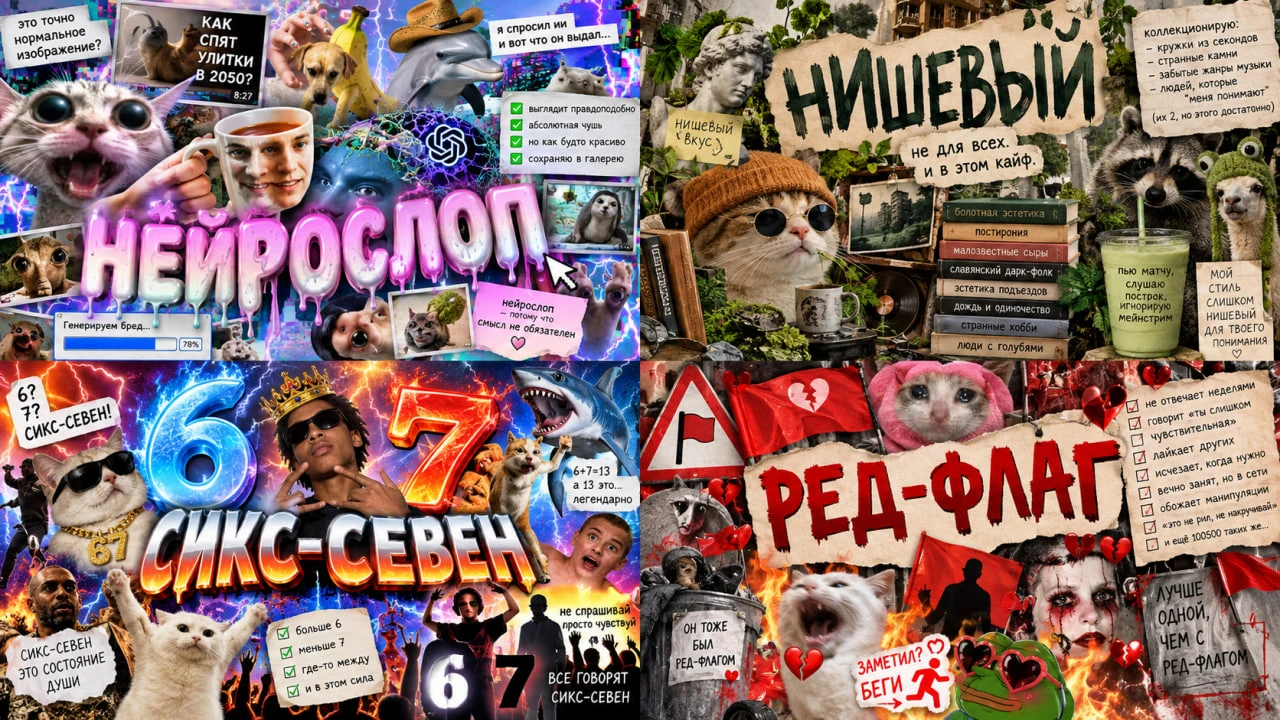 6️⃣7️⃣ «Сикс-севен» или «нейрослоп» станут словом года в России