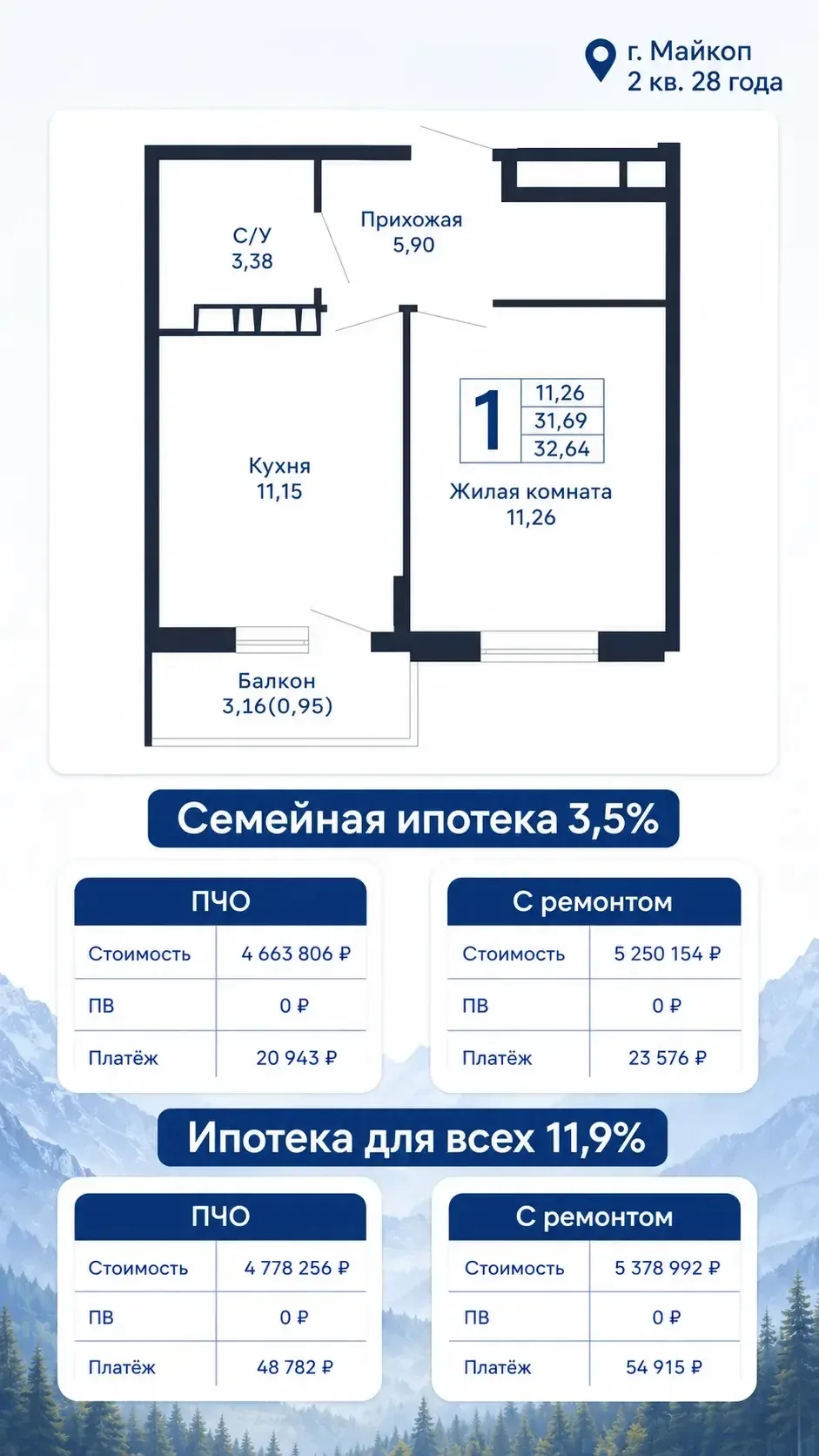 📍Майкоп
⠀
🔥 Квартиры в Майкопе БЕЗ ПЕРВОГО ВЗНОСА
⠀
Семейная ипотека от 3,5% и ипотека для всех 11