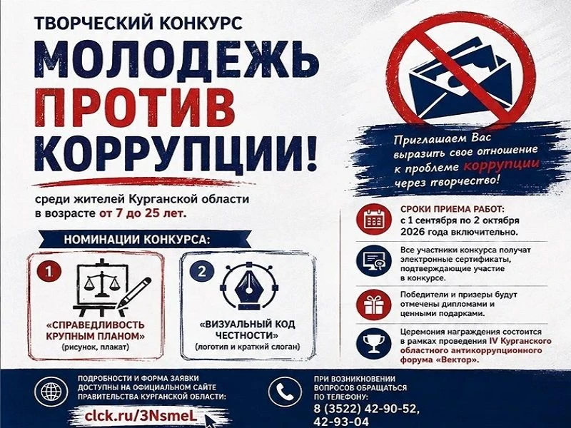 Конкурс «Молодёжь против коррупции!»: проявите свой талант и скажите «нет» коррупции!