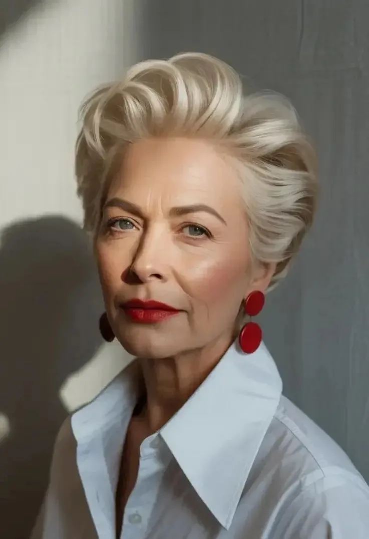 Подборка стильных коротких стрижек для женщин 50+💇🏻‍♀️