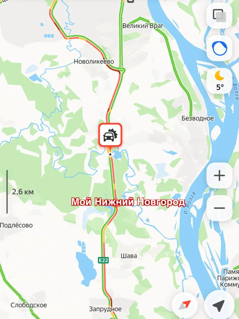 35-километровая пробка сковала трассу М-7 из-за аварии в районе Ветчака.