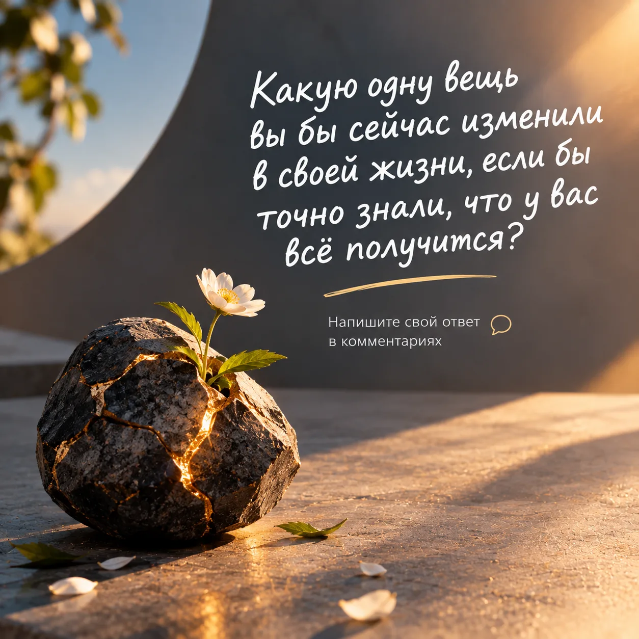 Какую одну вещь вы бы сейчас изменили в своей жизни, если бы точно знали, что у вас всё...
