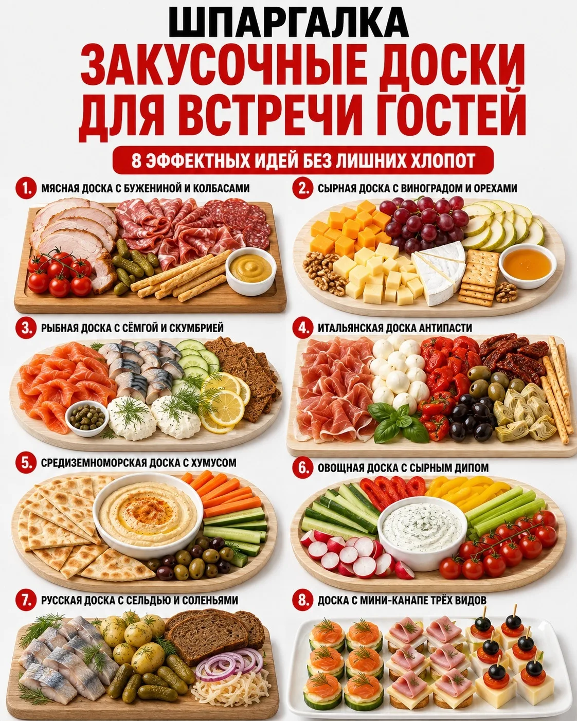 🧀 ШПАРГАЛКА ПО ЗАКУСОЧНЫМ ДОСКАМ ❤️