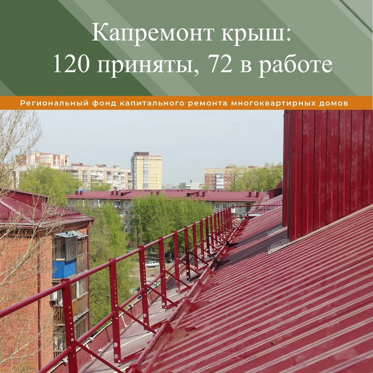 ⚡С начала года в Омской области отремонтировали 120 крыш многоквартирных домов по прогр...