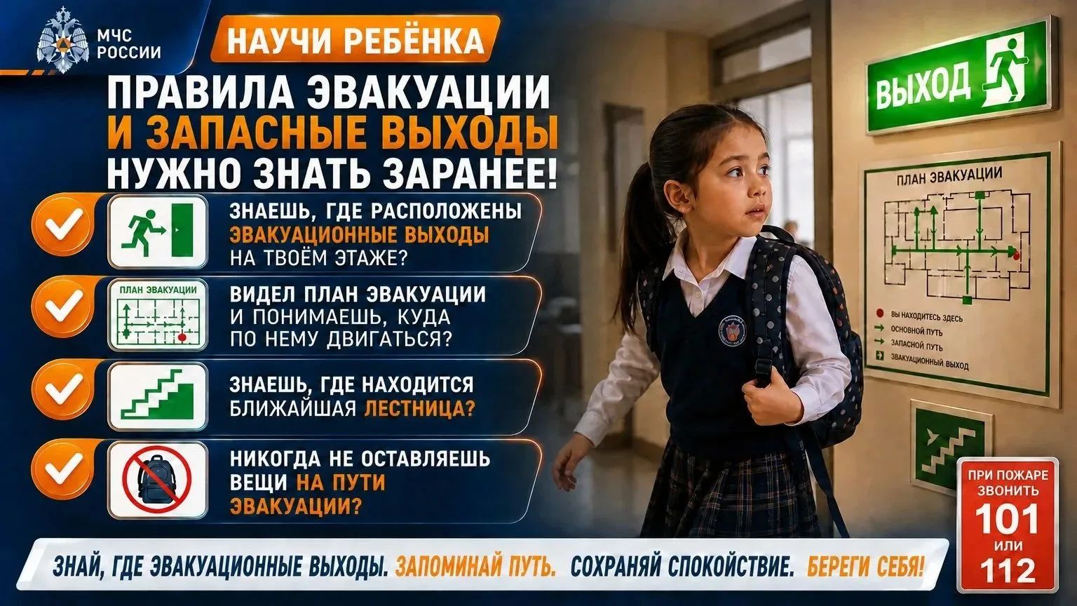 Правила эвакуации нужно знать всем❗️
