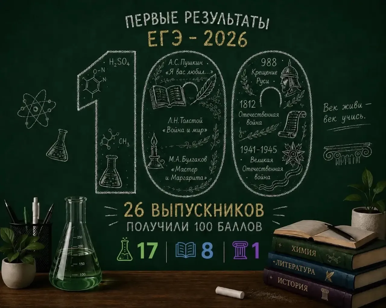 В Липецкой области 26 одиннадцатиклассников написали ЕГЭ на 100 баллов