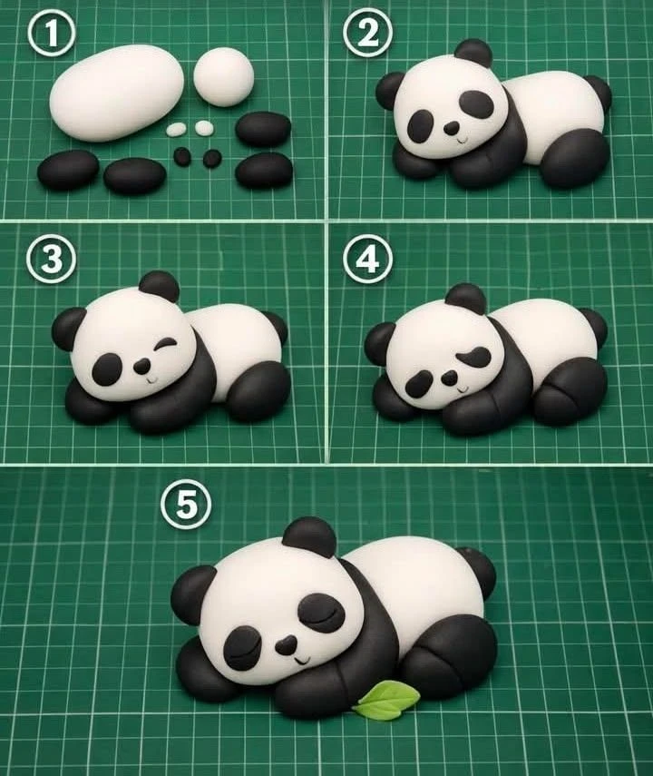 🐼 Лепим панду из пластилина 🐼
