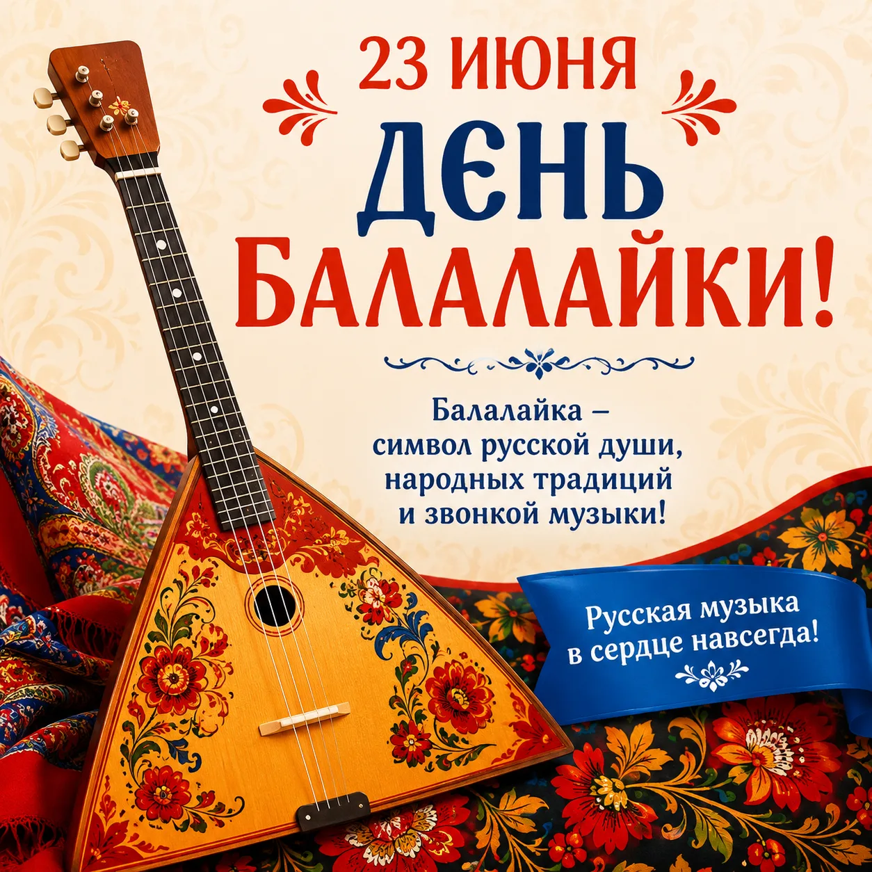🎶 23 июня — День балалайки 🎶

Сегодня отмечается День балалайки — одного из самых известных и люби