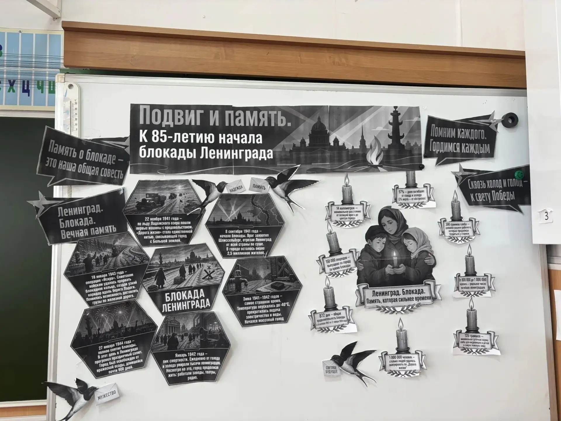 Обучающиеся 4 "Б" класса (кл.рук. Багдасарян Р.Р.) оформили доску к 85‑летию Ленинграда...