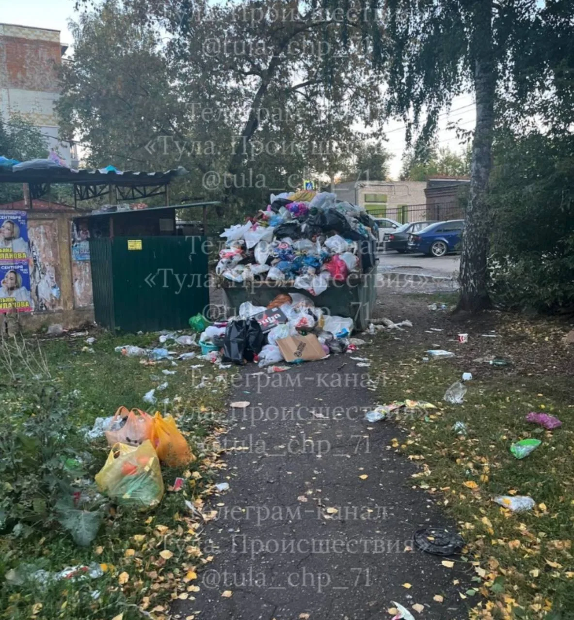 🗑 Мусорная площадка перекрыла проход у дома Пузакова, 8