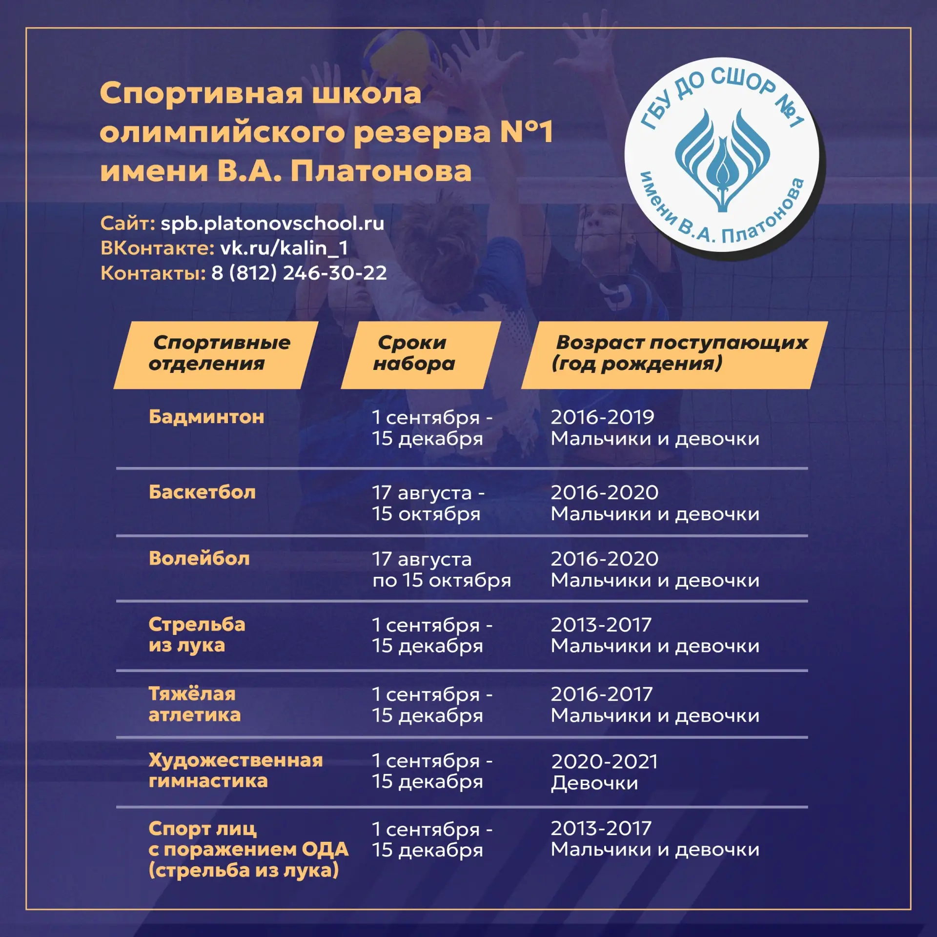 В Петербурге проходит запись в спортивные школы на новый учебный год.