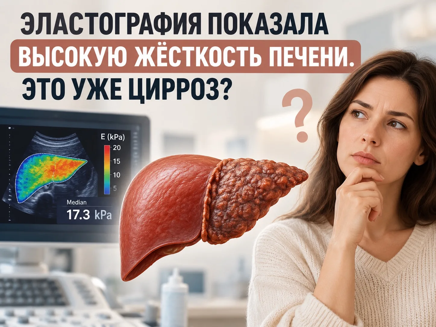 ЭЛАСТОГРАФИЯ ПОКАЗАЛА ВЫСОКУЮ ЖЁСТКОСТЬ ПЕЧЕНИ. ЭТО УЖЕ ЦИРРОЗ?