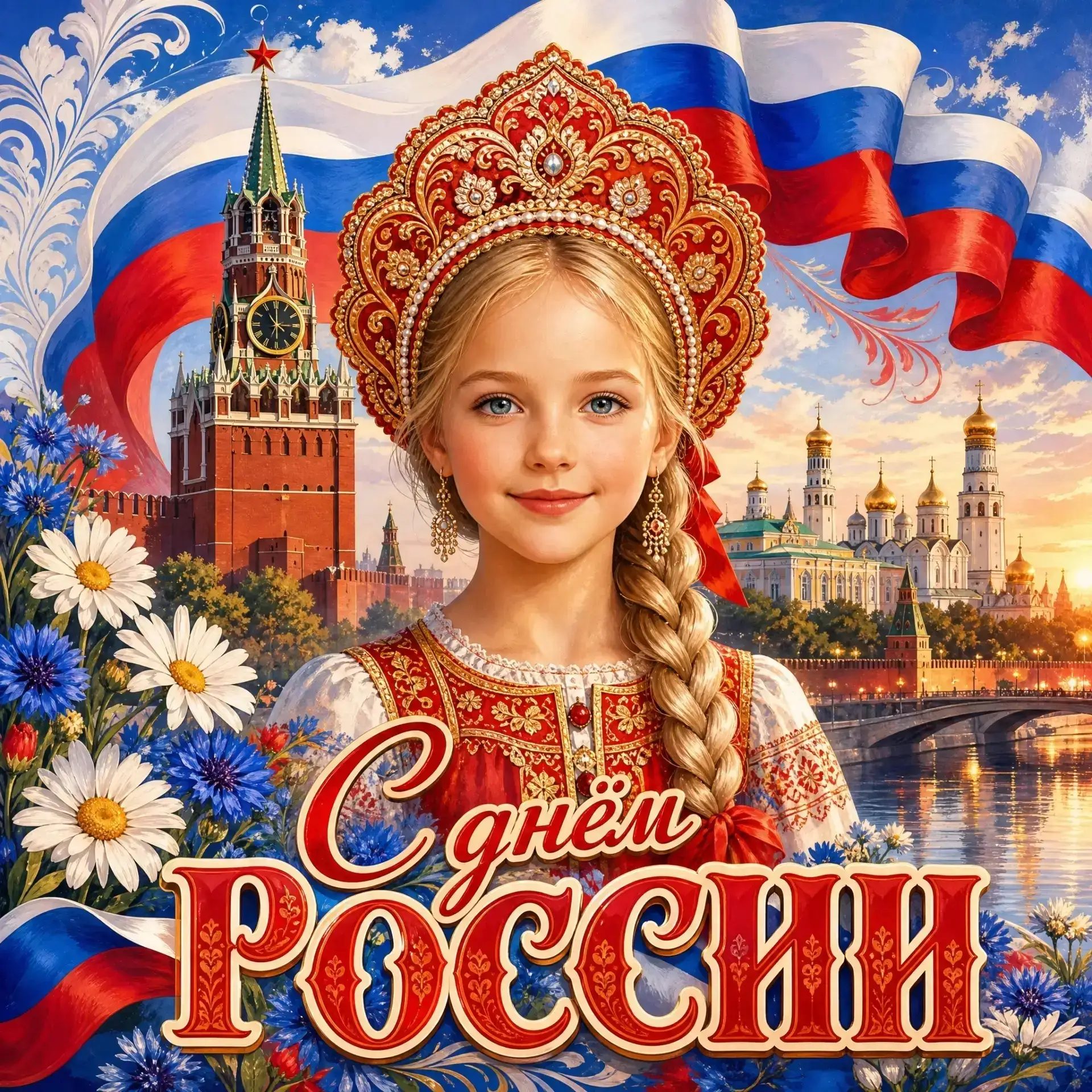 С Днём России! 🇷🇺 Пусть в сердце всегда живёт любовь к нашей великой стране, а в доме царят мир, с