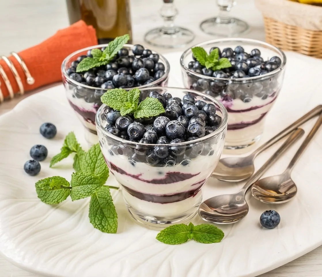 🍮 Сырно-йогуртовый десерт с черникой