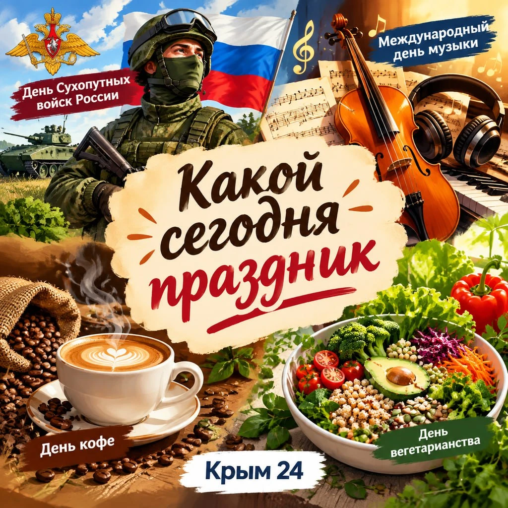 🍁 1 октября: начинаем месяц с добрых праздников! Первый день октября объединяет… — публикация канала «Крым 24 |Z| Все новости Крыма»