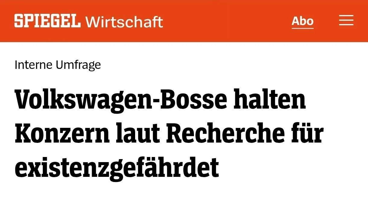 «Руководство Volkswagen считает, что существование компании находится под угрозой» — Spiegel 

Авток