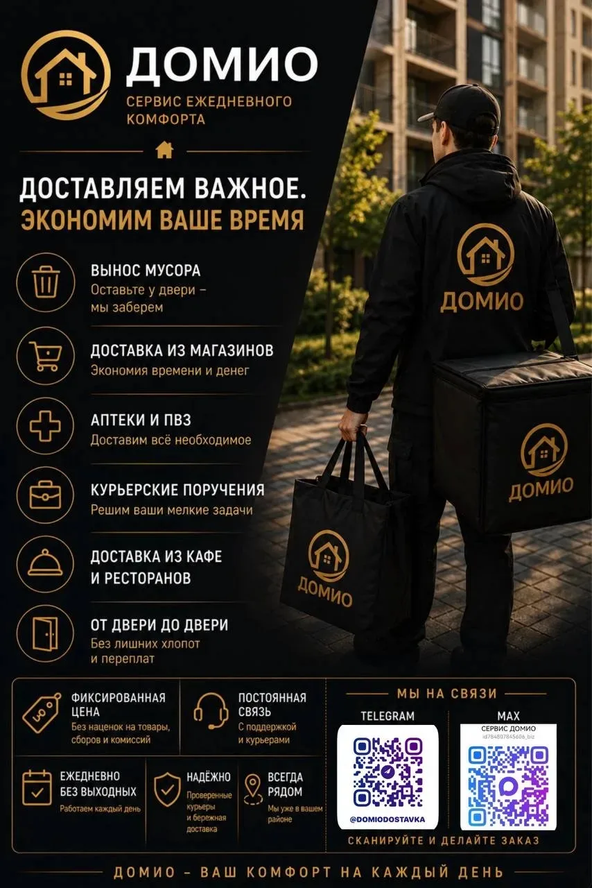 ДОМИО — курьерская доставка внутри вашего района.