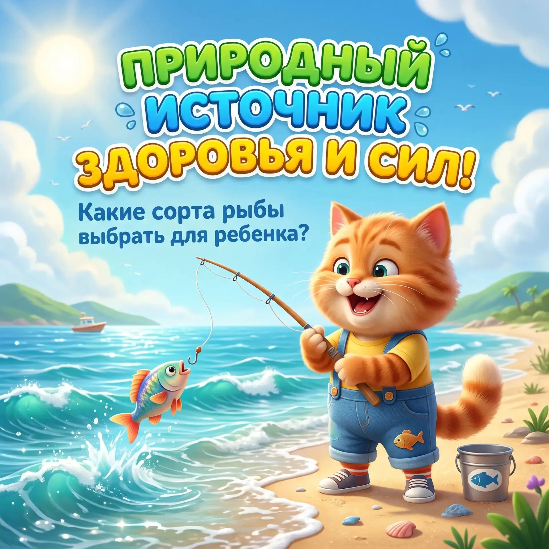 🐟 Рыбка для маленьких чемпионов!

Рыба — это суперфуд для роста и ума!

Что в ней полезного?

- 🧠 