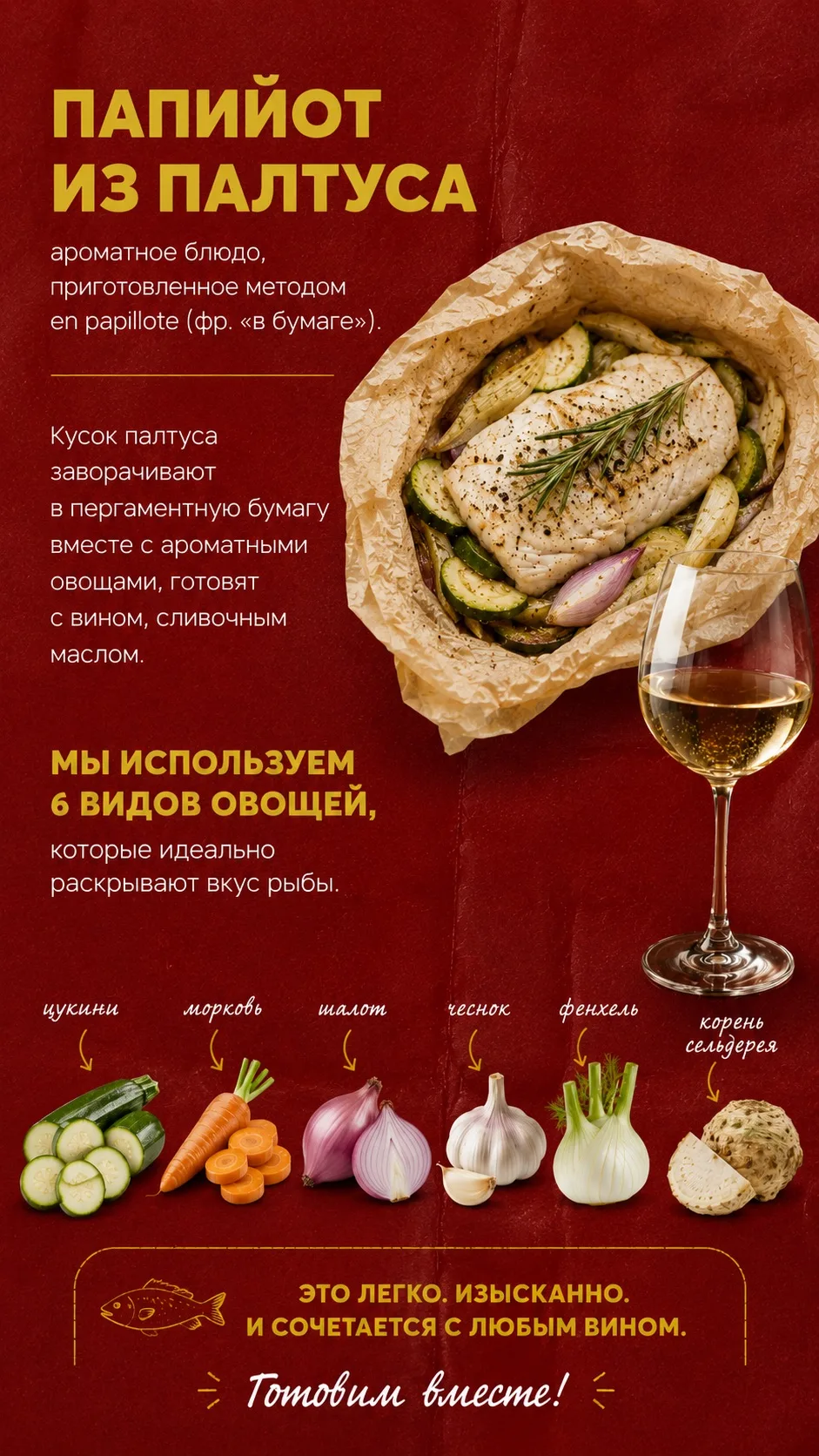 🍷🐟21 июня мы играем в винное казино и готовим одно из самых эффектных рыбных блюд французской кухн