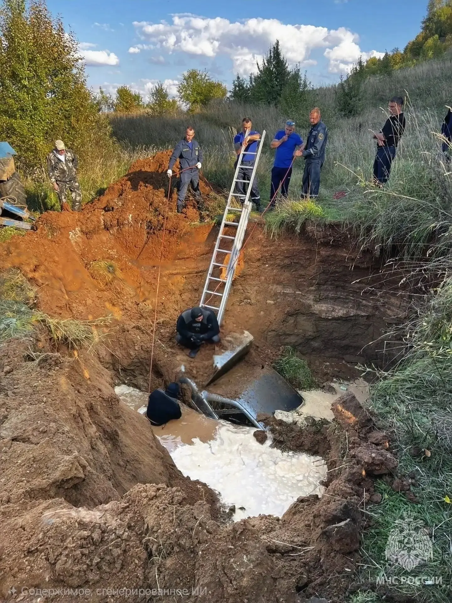 В Вачском округе Нижегородской области из затопленной машины достали тела двух человек