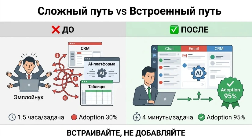 📝 AI внедрили, а команда саботирует. Как исправить за 1 спринт.
Типичная картина:
Руководитель подк