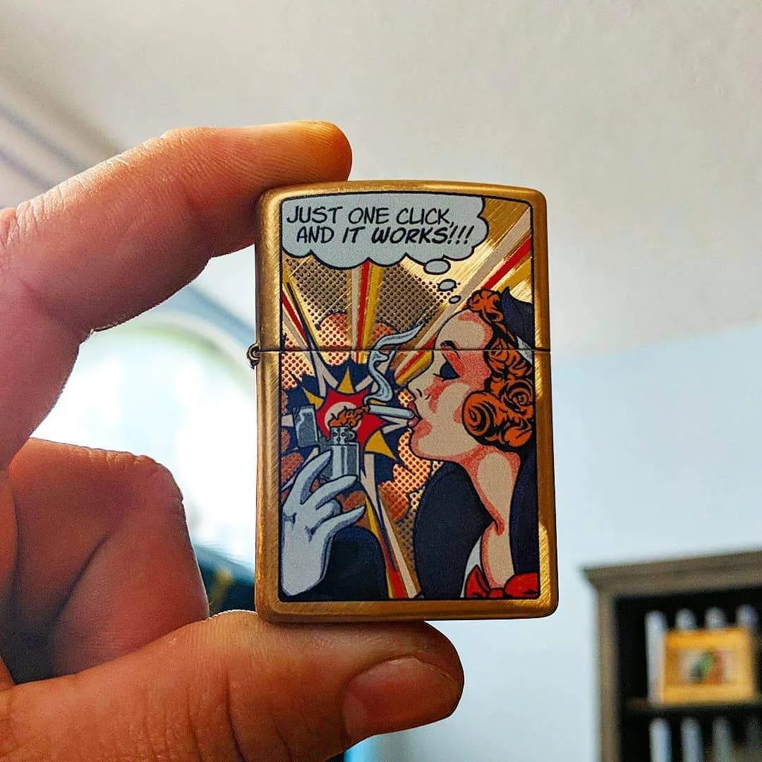Zippo 29675 Windy Pop Art Design, Herringbone Sweep Brass.