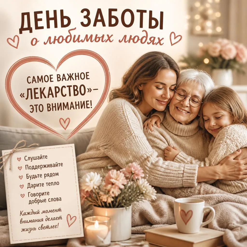 ❤️ ДЕНЬ ЗАБОТЫ О ЛЮБИМЫХ ЛЮДЯХ: САМОЕ ВАЖНОЕ «ЛЕКАРСТВО» — ЭТО ВНИМАНИЕ!
Друзья, сегодня особенный и