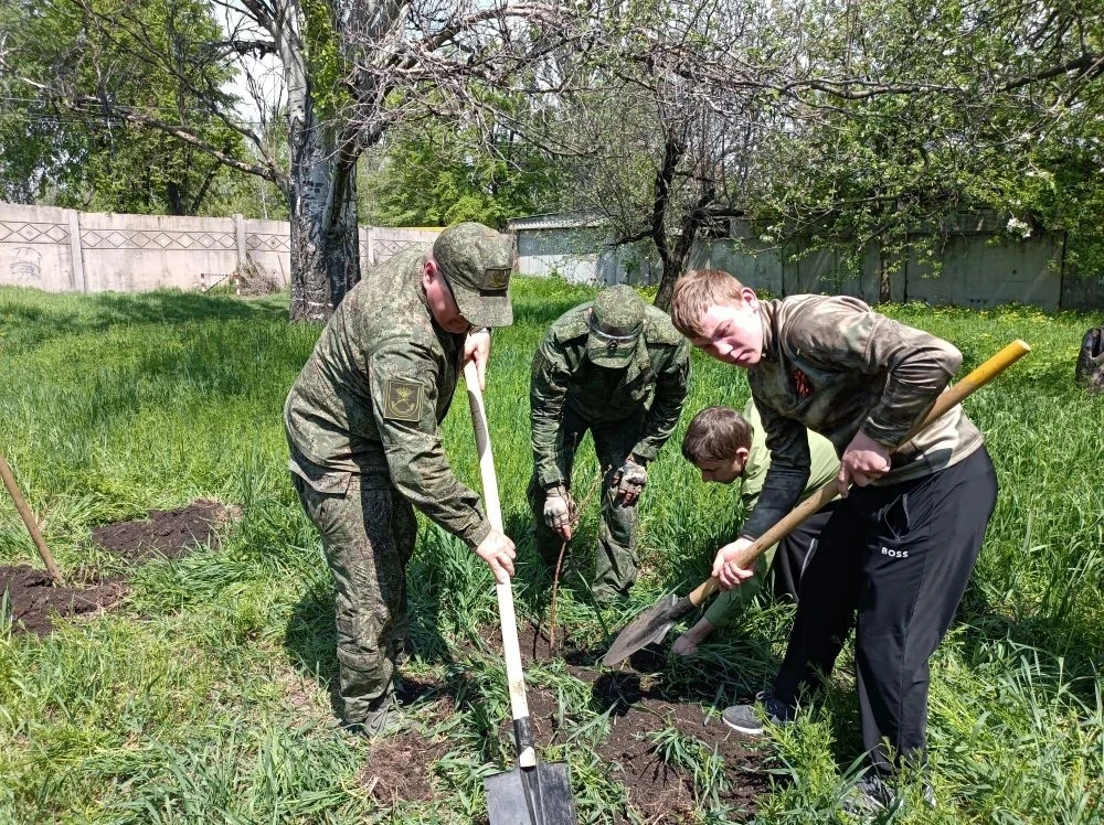 🌸 Наш школьный Сад памяти вновь пополнился молодыми саженцами! 🌳 Ребята ГКОУ "Донецка...
