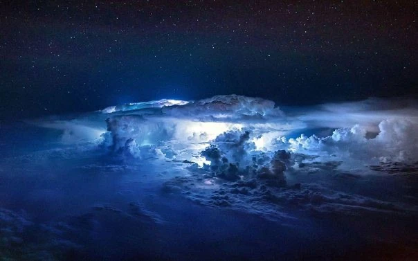 Звездное небо из кабины пилота самолёта 😍✈️