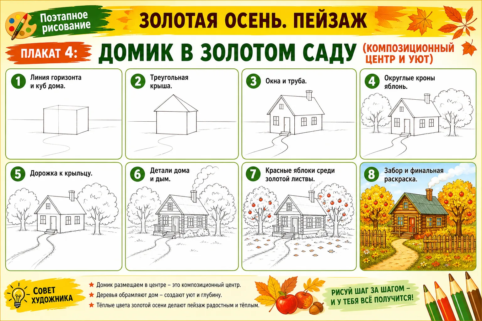 🍁Осень — прекрасное время для творчества: природа сама предлагает нам красочный материал!
