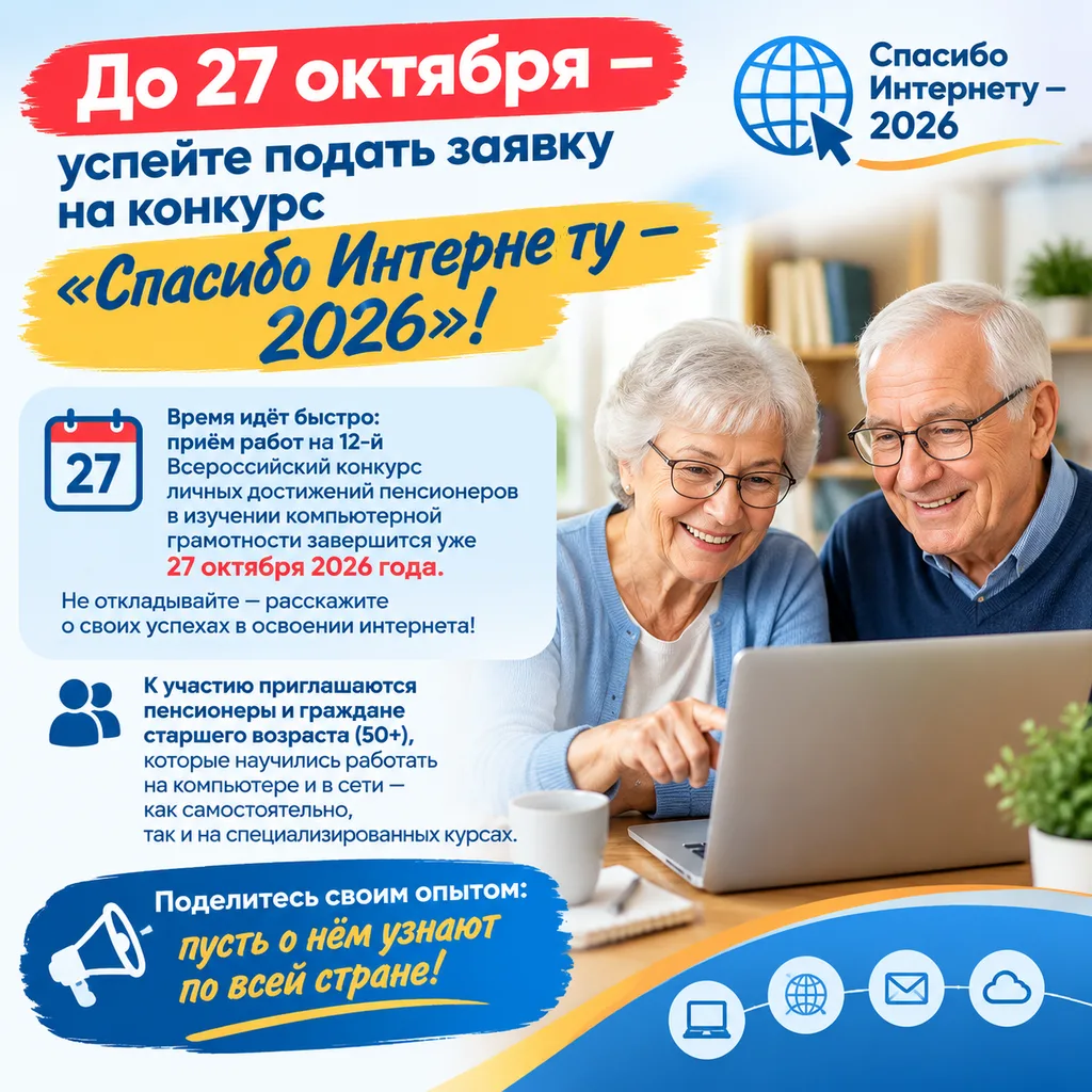 🔔 Напоминаем: до 27 октября 2026 года продолжается приём заявок на 12-й Всероссийский ...