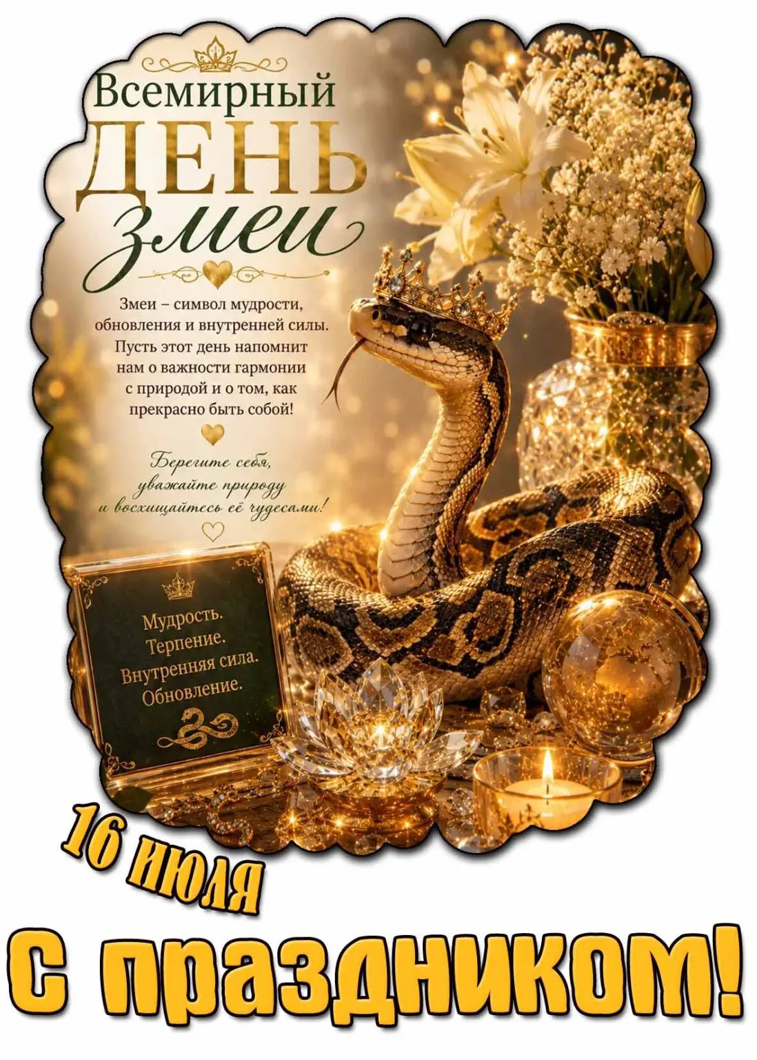 Сегодня — Всемирный день змеи! 🐍

Многие их боятся, кто-то ими восхищается, но равнодушным не остае