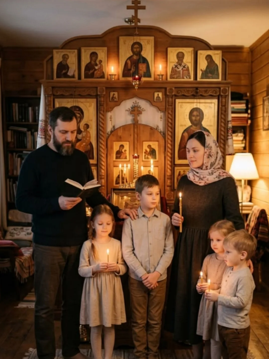 Каждое воскресение хотя бы кто-нибудь из семьи должен быть на службе в церкви. Если не ...